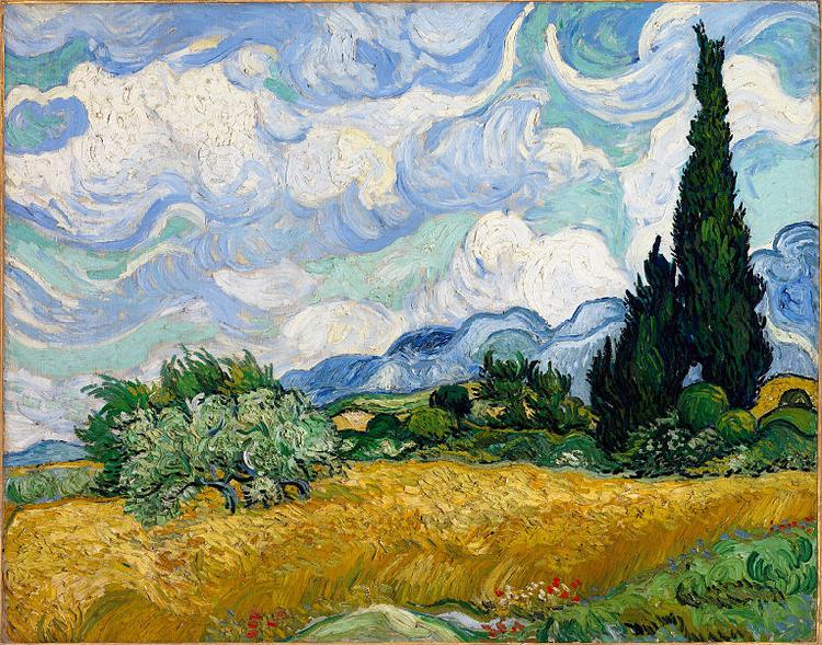 Vincent Van Gogh Wheat Field with Cypresses